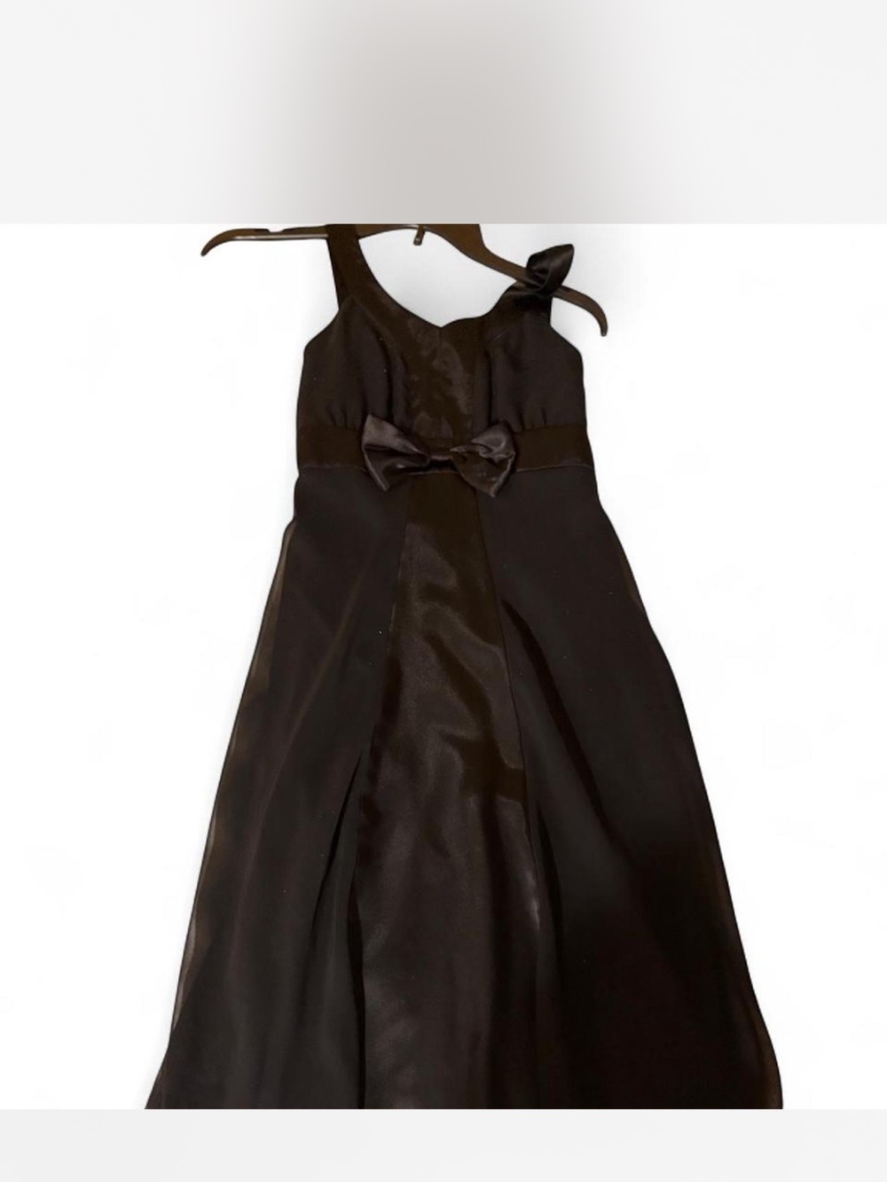 Limited Too Black Satin Bow-Front Formal Dress